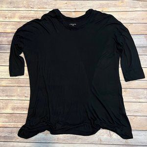Lane Bryant 3/4 Sleeve Twist Neck Top - Black